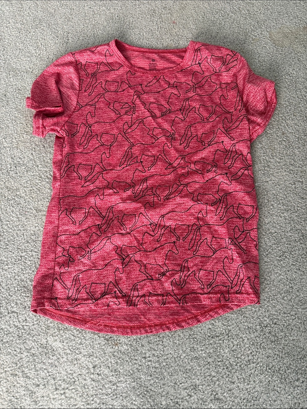 Kerrits Heathered Pink Horse Line-Print Short Sleeve Tee